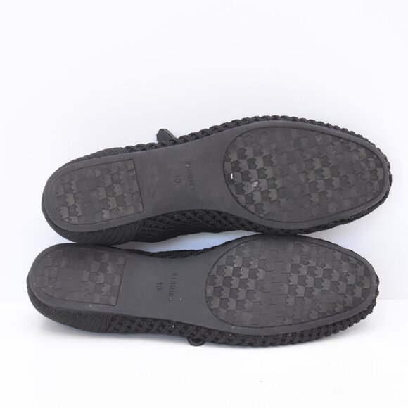 Birdies Black Mary Jane Flats -Hummingbird- Braided Mesh Shoes Size 10M - Picture 12 of 13